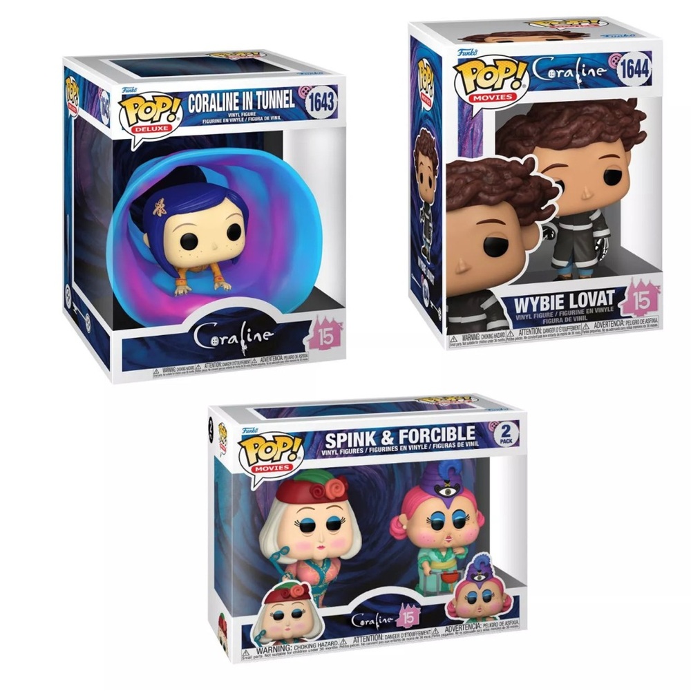 Coraline: 15th Anniversary -  In Tunnel Spink Forcible Wybie Pop! Vinyl - 3 SET